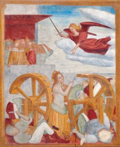 Chiesa di Santa Caterina, affresco con Santa Caterina condannata al supplizio delle ruote